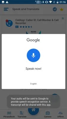 Speak and translate android App screenshot 2